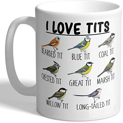 I Love Mugs - I Love T*TS - Bird Watching - Mug, Ceramic, 11fl.oz.