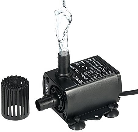 Decdeal USB DC5V 2.4W 250L/H Elevación 200cm Mini Bomba de Agua Ultrasilencioso, Sin Cepillo, Impermeable, Sumergible, para Circulación de Fuente Acuario