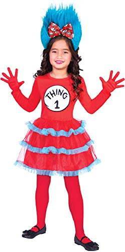 amscan 9904212 Childs Licensed Thing 1 or 2 Fancy Dress Dr Seuss Costume Outfit (Age 4-6 years)