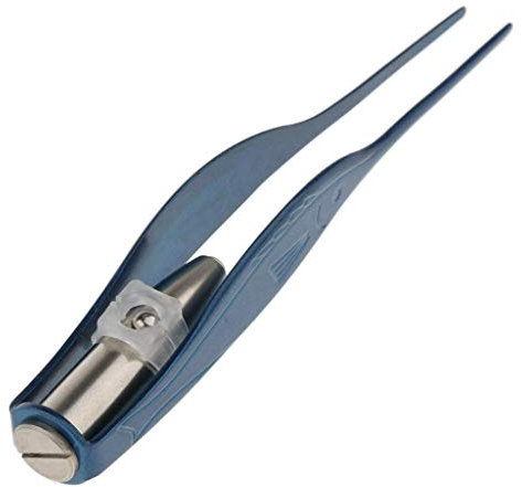 1 pince à épiler en acier inoxydable avec lumière LED, outil de nettoyage professionnel sans rouille ni distorsion – Bleu
