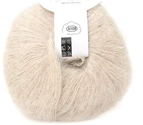 Weiche Mohair Cashmere Wolle Strickgarn Häkelgarn (beige)