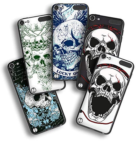 atFoliX Designfolie kompatibel mit Apple iPod Touch 5G, wähle Dein Lieblings-Design aus, Skin Aufkleber (Schädel & Knochen)