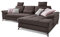 Cavadore Schlafsofa Castiel mit Federkern / Großes Bettsofa in L-Form mit Bettkasten, Sitztiefenverstellung, Kopfstützen und XL-Longchair / 312 x 114 x 173 / Webstoff, Dunkelbraun