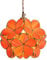 Bieye L30749 Petals Deckenpendelleuchte im Tiffany-Stil aus Buntglas mit 20 cm breitem Lampenschirm (Orange, 8 Kirschblüte)