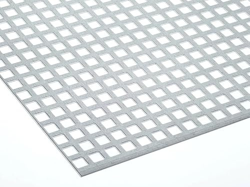 Stahl Verzinkt Lochblech QG10-15 Stahl 1,5 mm dick Wunschzuschnitt nach Maß (500 mm x 500 mm)