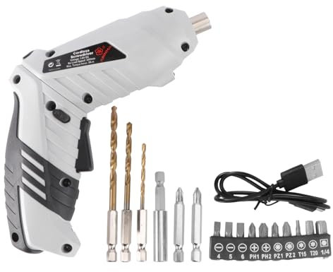 ULTECHNOVO Mini Drill Kit Household Screwdriver 10pcs Electric Drill Portable Drill Rechargeable Drill Screwdriver with Screw Bits for Home Office Cordless Electric Screwdriver Mini Hand Drill Set