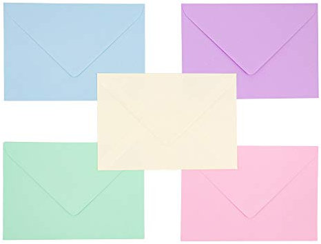 Pukka Pad, Pukka Briefumschläge, gummiert, 100 g/m², 229 x 162 mm, Größe C5, Pastellfarben, 25 Stück