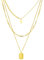 JewelryWe Schmuck Halskette Herren Damen Edelstahl Kreuz Dog Tag Erkennungsmarke Anhänger mit Gravur Mehrreihige Mehrschichtige Kette Choker für Männer Frauen Gold
