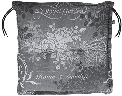 Kettler Polen KETTtex 2384 Sitzkissen Hocker Bali grau Rosen Royal Garden 50x50x7 cm Sitzpolster