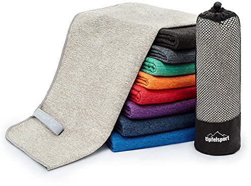gipfelsport Mikrofaser Handtuch Set - Microfaser Handtücher für Sauna, Fitness, Sport | Strandtuch, Sporthandtuch | 8 Größen | 13 Farben