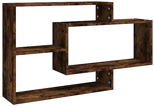 vidaXL Wall Shelf Smoked Oak 104x20x58.5 cm Engineered Wood