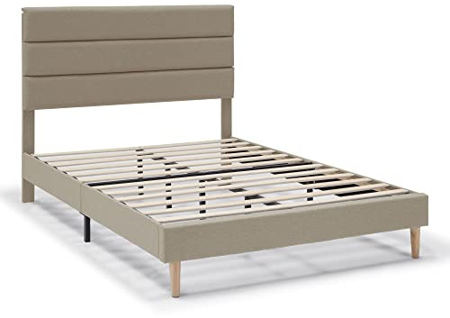 Gestell aus Polsterbett Aroma 30 cm, Matratzenstütze, Lattenrost aus Holz, einfache Montage, Möbel, 135/140 x 190 cm, Beige
