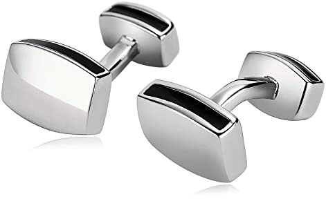 Banemi Manschettenknöpfe Herren Trompete, Manschettenknöpfe Herren Trompete Edelstahl Rechteck Bräutigam Hochzeitsgeschenk 1.7X1.3CM