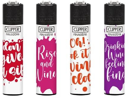 Clipper® Feuerzeuge - 4er Set + Crystal Balls (Winebulous)