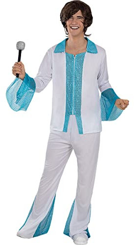 Funidelia | Abba Kostüm für Herren Disco Musik, Musikgruppen, Sänger- Kostüm für Erwachsene & Verkleidung für Partys, Karneval & Halloween - Größe M - Weiß