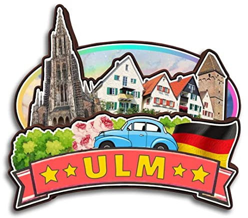 ULM Baden-Württemberg Deutschland Kühlschrankmagnet Holzkollektion 3D Holz handgefertigt Reise Stadt Souvenirs Kühlschrankmagnet Wohndeko Geschenk -1527
