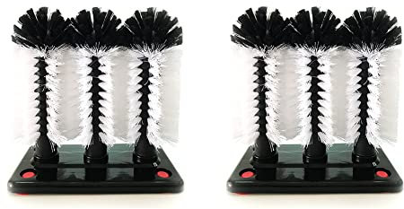 Bassulouda - Lavaplatos largos con base de succión, cepillo de cerdas comercial para taza de cerveza de bar de cocina