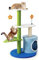 COSTWAY Arbre à Chat en Forme de Fleur et en Peluche Mohair, Centre d'Activités pour Chaton avec Griffoir en Sisal et Boule de Tintement, Petit Tour à Chat avec Condo Spacieux, 49 x 49 x 87 CM