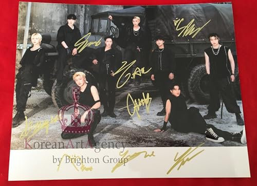 Ateez Hong Joong Seunghwa Yunho Yeosang San Mingi Woo Young Jong Ho 30x26cm 10inches Autograph