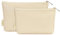 Borsetta Porta Trucchi Piccola Portatile 2 Pezzi con Cerniera Borsa Cosmetica Idrorepellente in Morbida Pelle Pu Borsa per Cosmetici da Viaggio, Beige (Attesa di Brevetto)