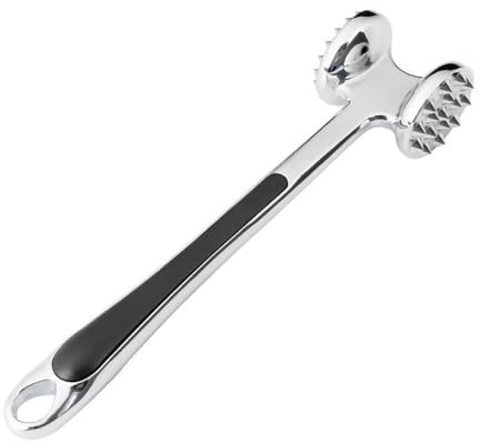 Meat Tenderizer Hammer, Zinc Alloy Double Sided Solid Hammer Head Meat Tenderizer Hammer Used for Kitchen & BBQ, Perfect Kitchen Tool