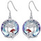 enjoylifecreative Lebensbaum Pilze Kristall Ohrringe für Damen 925er Sterling Silber Baum des Lebens Fliegenpilz Ohrringe Mushroom Schmuck Geschenk für Frauen Mädchen Pilzliebhaber