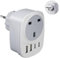 UK to European Plug Adapter with 2 USB Ports and 2 USB C, European Travel Adapter Plug Extender,Grounded European Plug Adapter