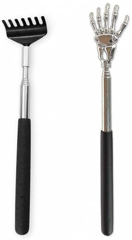 2 Piezas Rascador Trasero Rascadorde Espalda Telescópico de Acero Inoxidable Rascador de Espalda Portátil Espalda Rascador para Elimina Picazón De Espalda Herramienta De Masaje Corporal