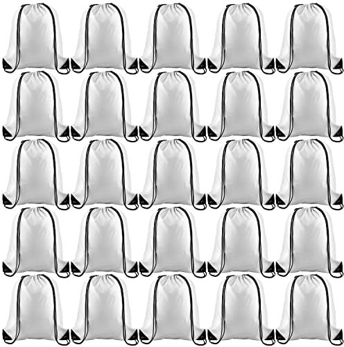 KUUQA Rucksack mit Kordelzug, Aufbewahrungsbeutel für Sport, Fitnessstudio, Reisen, Weiss/opulenter Garten, 15.7*13.4, Modern