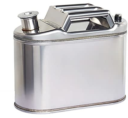 ZGPjubilant Bidon d'essence 5L/10L/15L/20L, bidon d'essence Portable en Acier Inoxydable 201, réservoir de Carburant de Rechange pour Automobile et Moto (20L (5L)