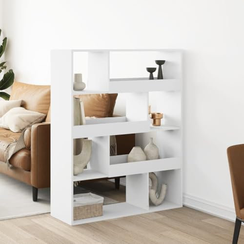 LAPOOH Raumteiler Weiß 100x33x125,5 cm Holzwerkstoff, Trennwand, Paravent, Sichtschutz, Umkleidekabine, Spanische Wand - 3309483