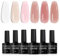 TOMICCA Jelly Gel Nail Polish Set, 6 Colors Milky White Nude Brown Pink Translucent Gel Polish, Soak Off UV/LED Long Lasting Natural Gel Varnish for DIY Home Salon Manicure Nail Art