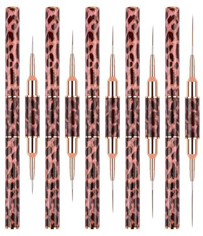 Nails Art Lot de 5 pinceaux à rayures double face pour nail art liner pour les lignes