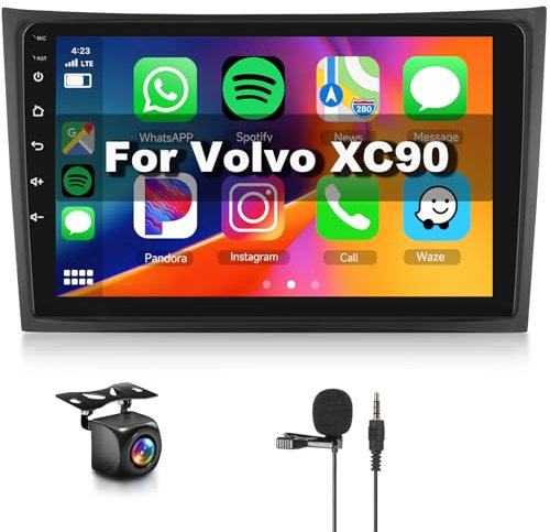 【4+64G】 Hodozzy Carplay Autoradio für Volvo XC90 2004-2013 Android Autoradio mit Navi,10 Zoll Touchscreen mit Android Auto/WiFi/GPS/RDS/FM/Bluetooth/USB