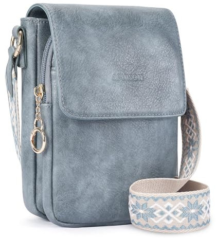 APHISON kleine Handytasche zum Umhängen rfid blocker Umhängetasche für Handy veganem Leder Crossbody Bag Damen mit Geldbörse Verstellbar Breiter Gurt abnehmbarer Schultergur