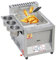 Freidora de gas de gran capacidad, freidora de Gas Profesional de Acero Inoxidable Comercial con Cuchara de Cesta para Restaurante y Uso domstico, fácil de limpiar,8L