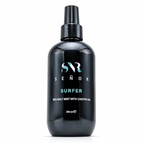 Señor Surfer Sea Salt Spray für Haare - 250 ml - Meersalz Spray Effekt mit Rizinusöl für Natürliches Beach-Look-Volumen, Matte oder Wet-Textur - Unisex