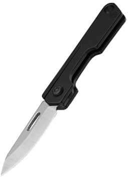 KeyUnity KK19 Mini coltello pieghevole, coltello pieghevole leggero, con impugnatura in titanio, strumento EDC compatto per l'uso quotidiano (Nero)