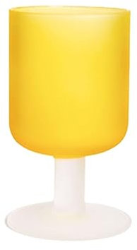 GUTUYEHKEA Verres à vin Ronds en Verre Jaune, Verres à vin Rouge givré, Verres à vin Blanc avec Tige for Bar(200ml/6.8oz)