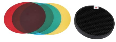 Keenso Kit di Griglia Gel di Colori Flash, Gel di Colori Fotografici Gels Filtro Filtro, 4 Colori, Transizioni Senza Soluzione di continuità, Configurazione Rapida, Adattamento per