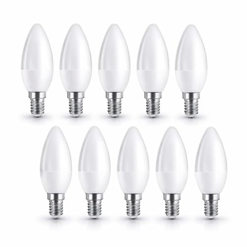 ADAKAT 10er Pack, LED Kerze 6W E14, warmweiß 3000K, Flimmerfrei IC-Driver