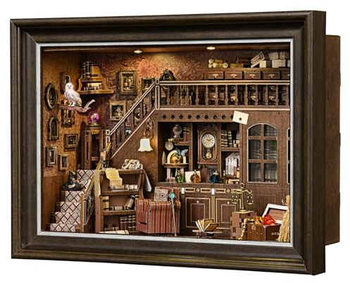 ETKVR Book Nook Kit, Estantería para Libros con Forma de Marco de Fotos