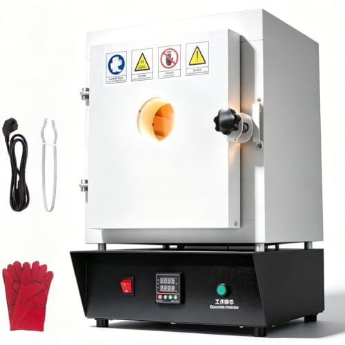 Forno in ceramica da 1500 W per ceramica domestica con finestra di osservazione e controllo della temperatura PID, forno a muffola da 2102 ℉/1150 ℃ per fai da te e cottura in gesso