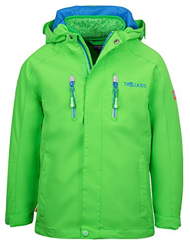 Trollkids Kids Lofoten 3in1 Jacket, 104/104 Kinder, Bright Green/Blue