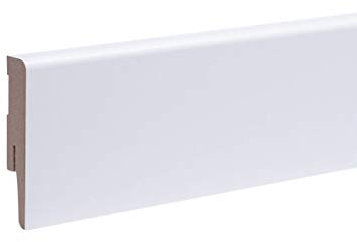 Battiscopa con profilo Weimar, colore bianco, Bianco