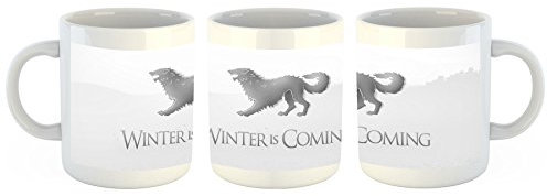 Unified Distribution Game of Thrones - Winter is Coming - Tasse mit Motiv Bedruckt, 300ml C-Henkel. Tolles Geschenk für Büro, Küche, Geburtstag, Ihre Neue Lieblingstasse zum Frühstück