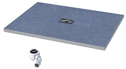 Duschelement 80x120x5/10,5cm Duschboard 4-seitiges Gefälle Extra Flach Beflisbar Duschrinne 8cm Abdeckung PLATE Ablauf SHORTLINE S4