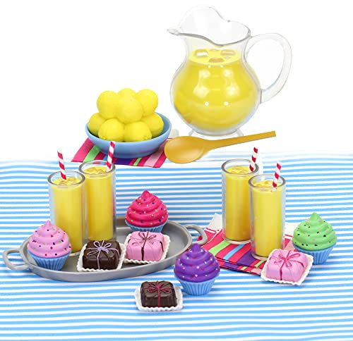 Sophia's Juego de 21 postres y limonada fresca para muñecas de 18 pulgadas, multicolor