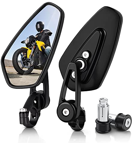 MICTUNING Motorcycle Mirrors - 7/8 (22mm) Bar End Rear View Mirrors