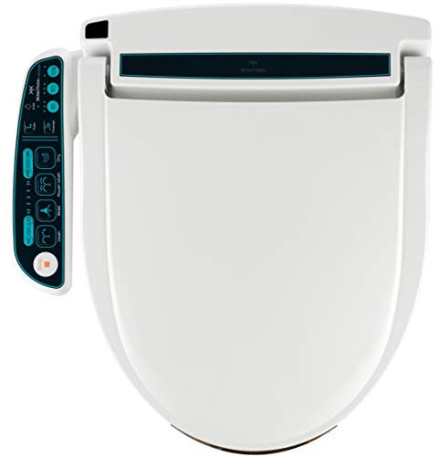 BidetMate Sedile WC giapponese con bidet riscaldato serie 2000 con acqua illimitata, pannello di controllo laterale, deodorante e asciugatrice ad aria calda, autopulente regolabile, forma rotonda